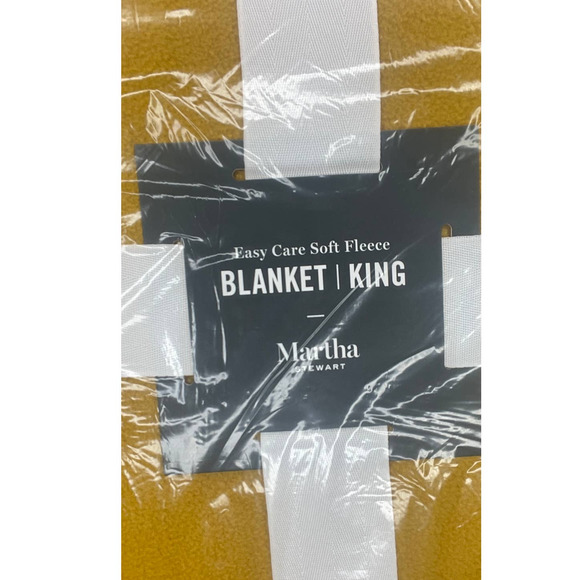 Martha Stewart Soft Fleece King Size Blanket, 108" x 90", Harvest Gold - Picture 4 of 10